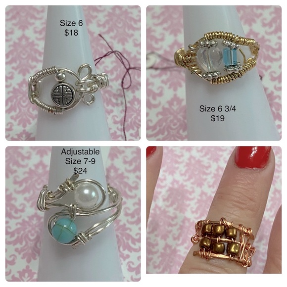 Handmade wire wrapped rings - Picture 5 of 5